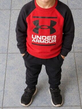 Under Armour Red and Black Logo Kids Sweatshirt